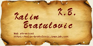 Kalin Bratulović vizit kartica